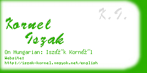 kornel iszak business card